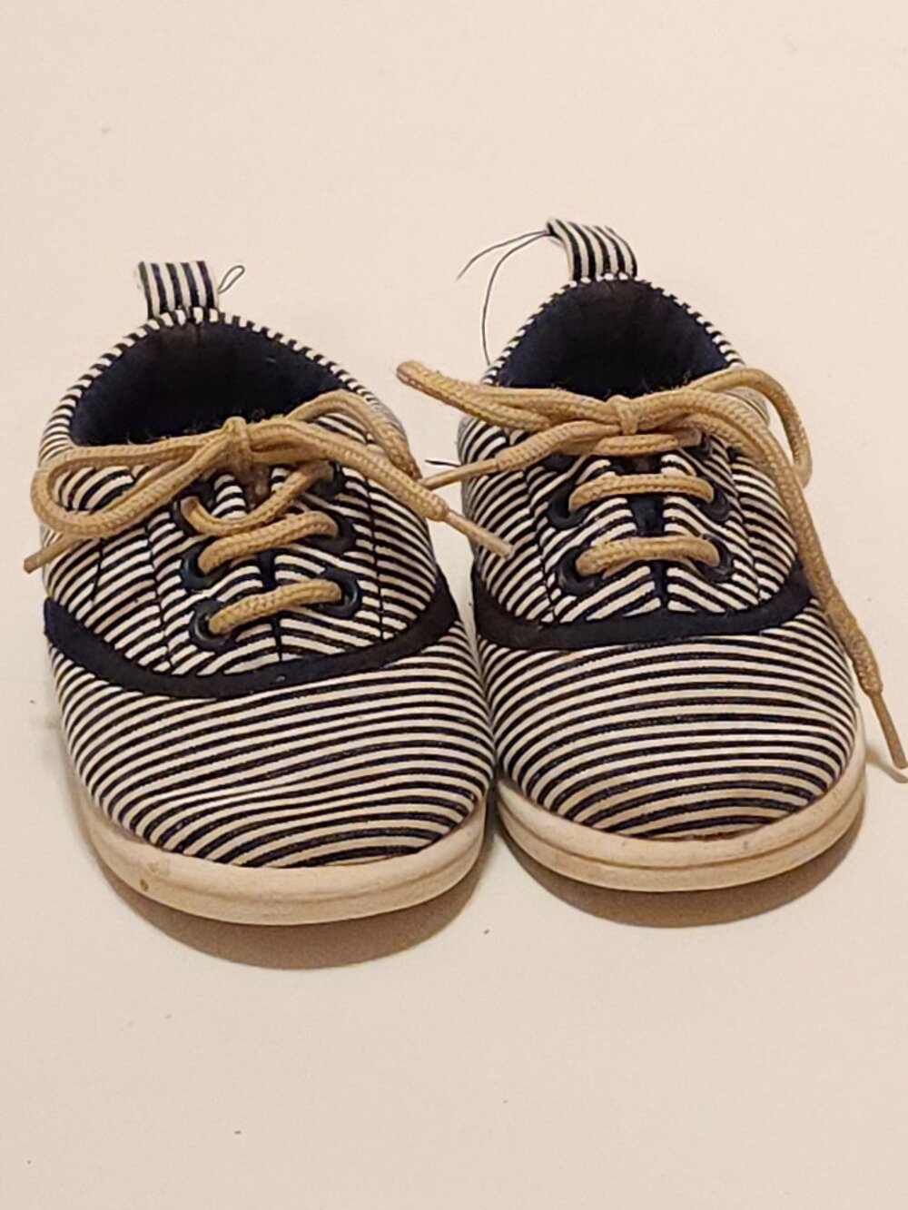 ADORABLE Joe Fresh Navy and White Stripe Baby Shoes Size 4